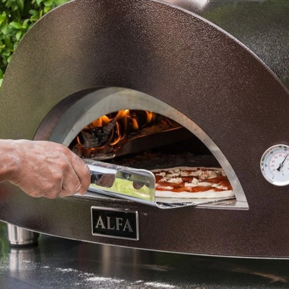 Forno a legna portatile in acciaio da 1 pizza con pirometro 73x55xH105 cm Nano