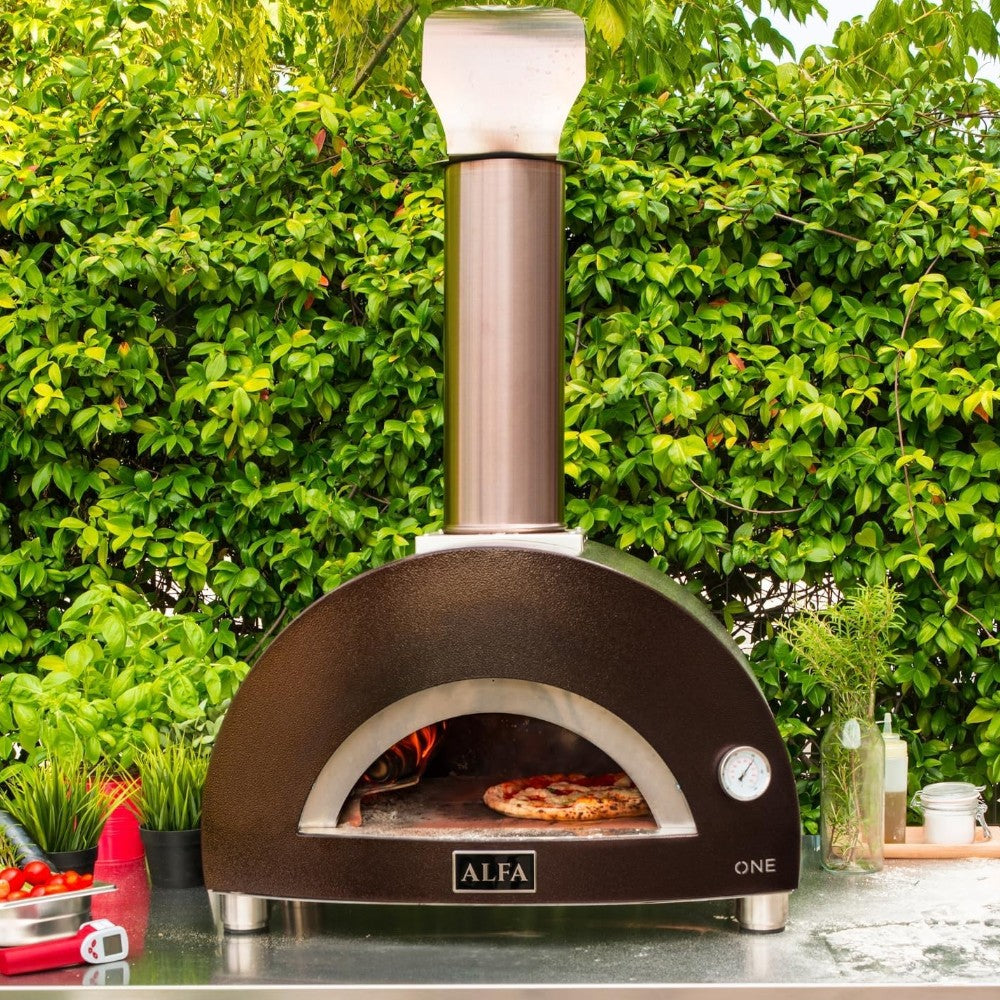 Forno a legna portatile in acciaio da 1 pizza con pirometro 73x55xH105 cm Nano