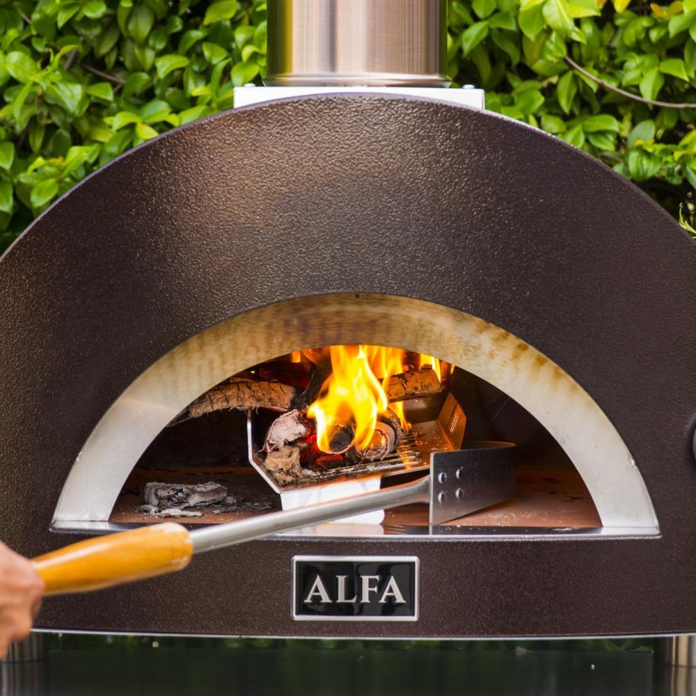 Forno a legna portatile in acciaio da 1 pizza con pirometro 73x55xH105 cm Nano
