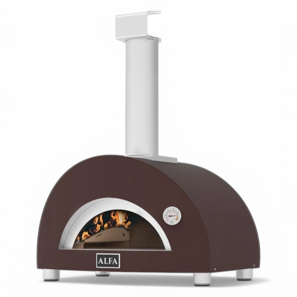 Forno a legna portatile in acciaio da 1 pizza con pirometro 73x55xH105 cm Nano
