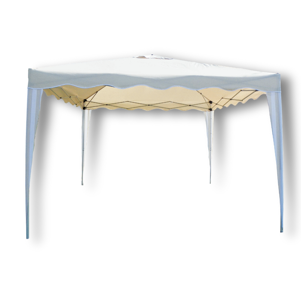 Gazebo richiudibile con tessuto oxford bianco 3x3 mt