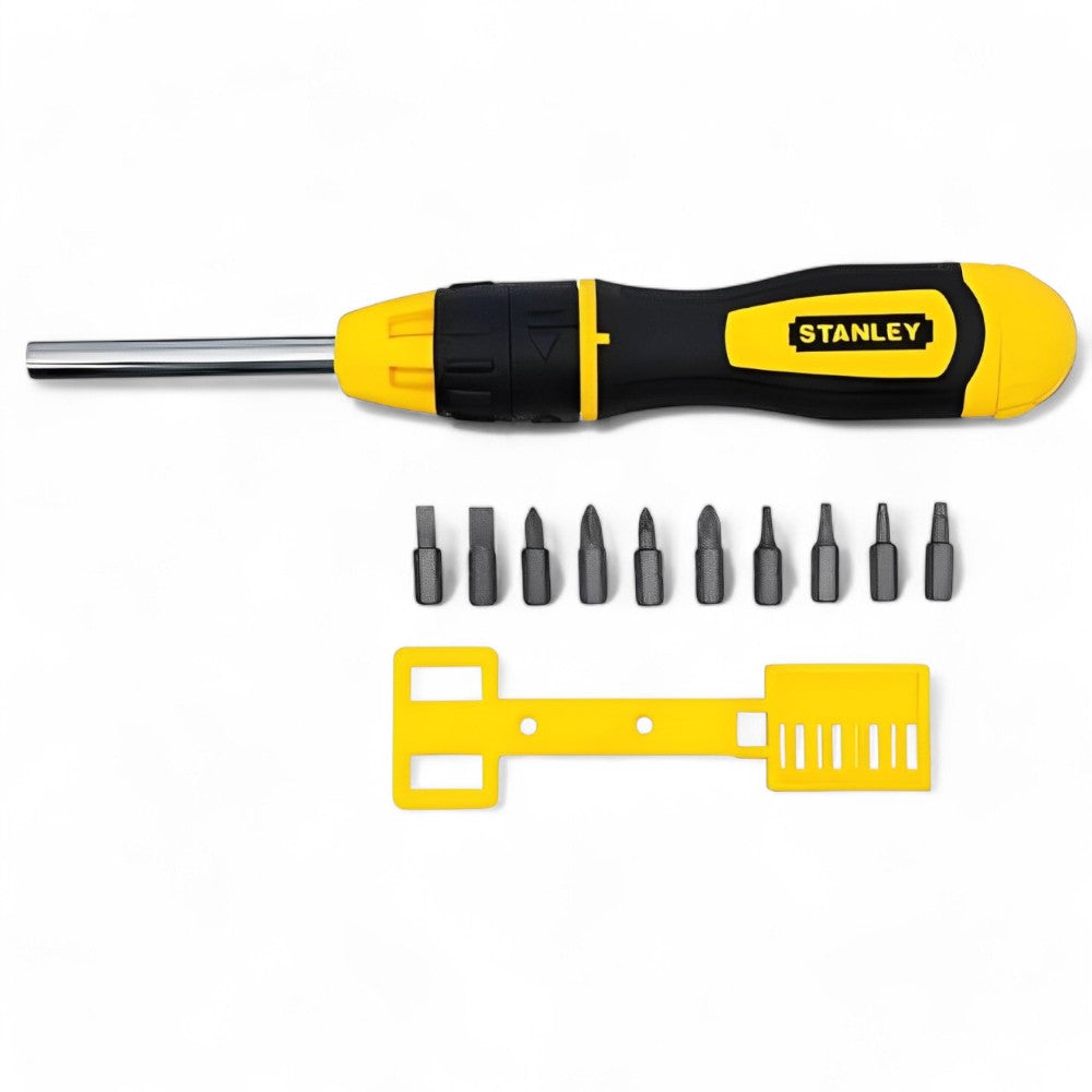 Giravite magnetico a cricchetto con 10 inserti multifunzione impugnatura ergonomica tri-lobare sistema di alloggiamento brevettato