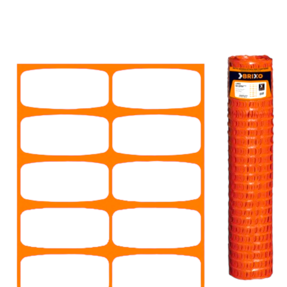 Filet de sécurité chantier plastifié anti-UV orange maille 140x40 mm rouleau 50 mètres BRIXO