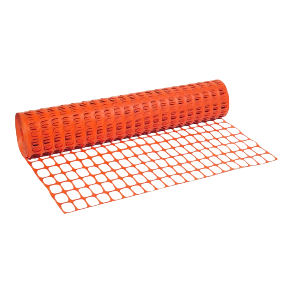 Filet de sécurité chantier plastifié anti-UV orange maille 140x40 mm rouleau 50 mètres BRIXO