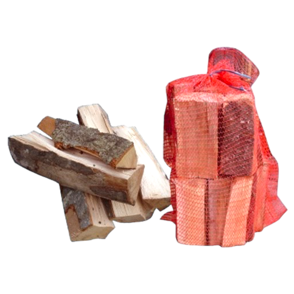 Bois de hêtre avec écorce de bois de chauffage en sachet