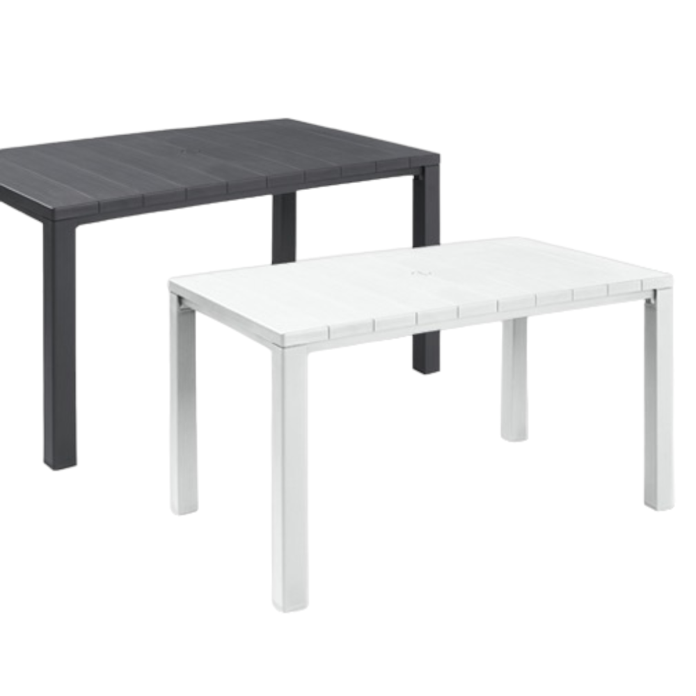 Table rectangulaire 147x90 cm en résine avec plateau effet lattes Keter Julie