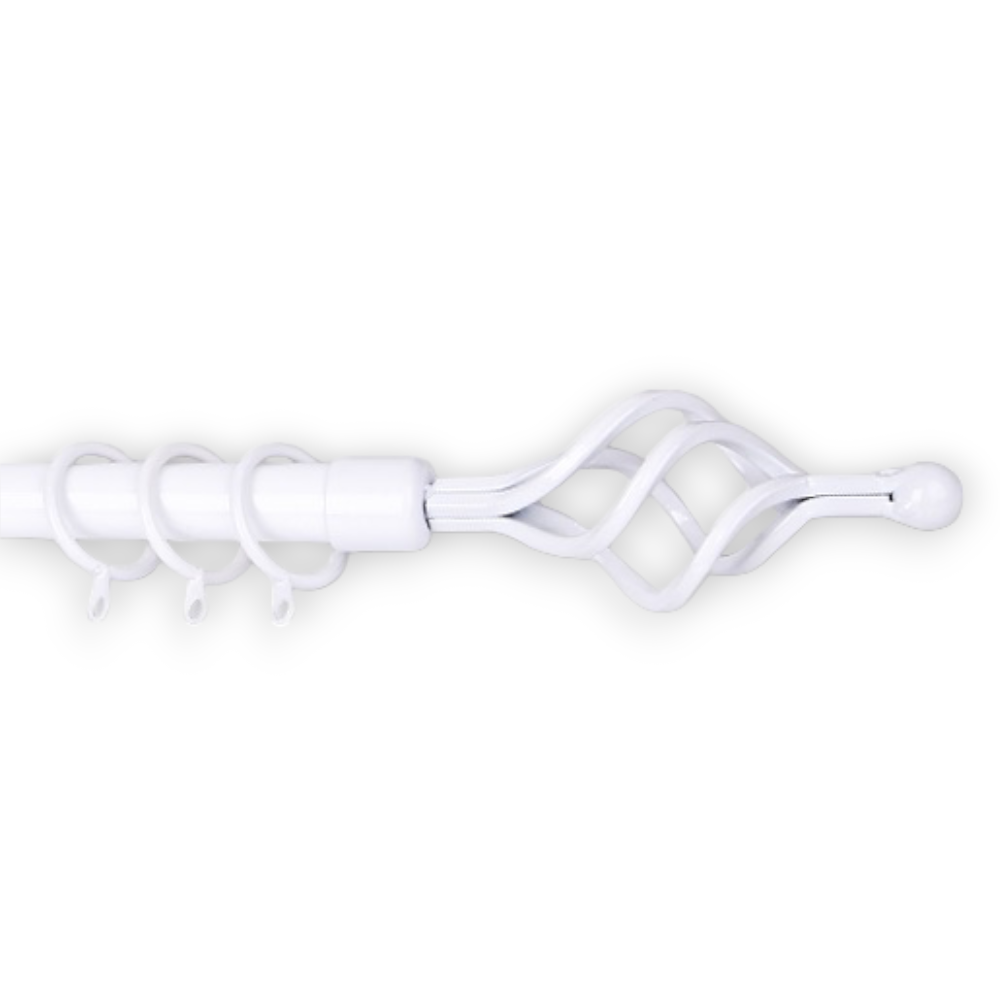 Brixo Etruria Rideau extensible Spiral en acier blanc
