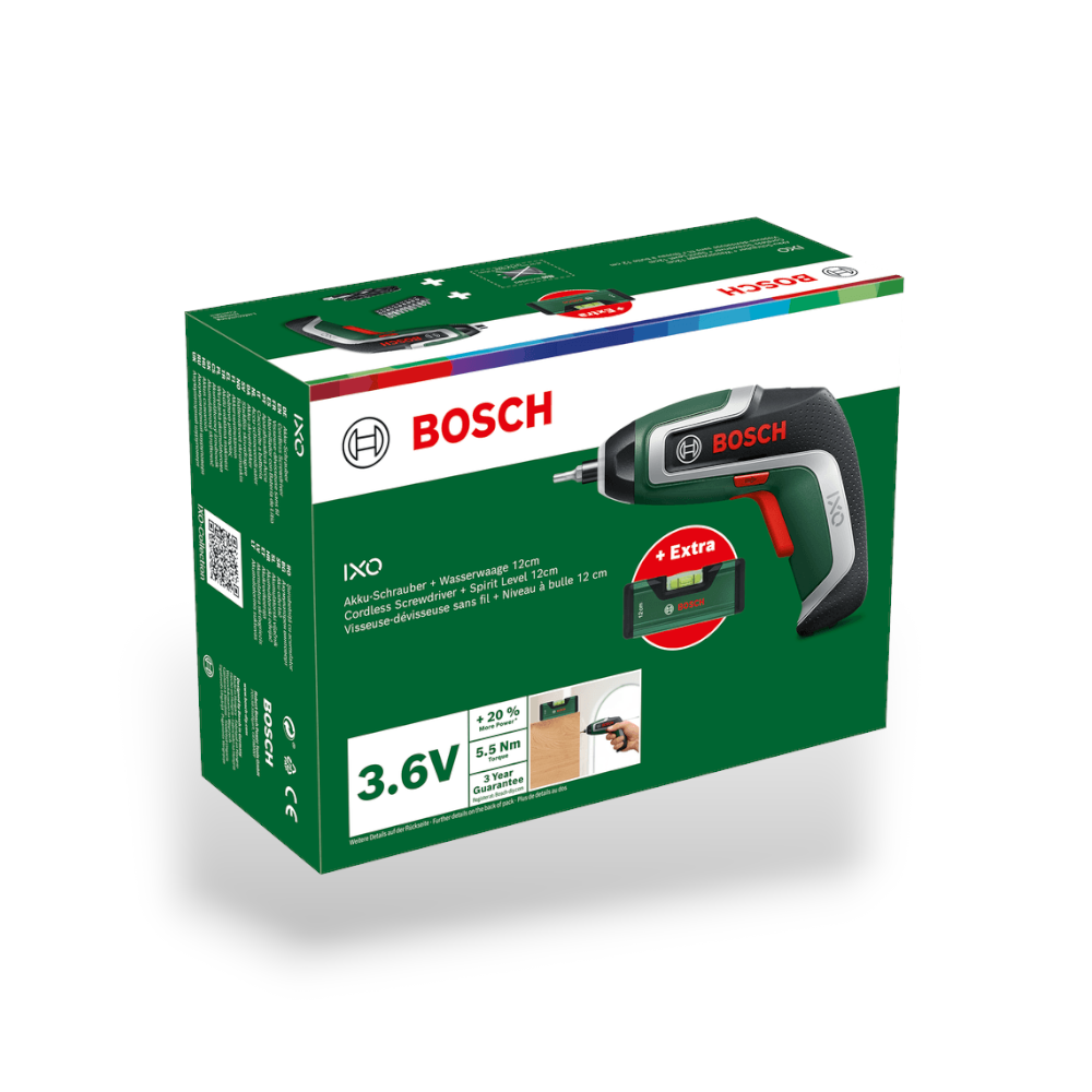 Kit visseuse sans fil 3,6 volts avec 10 embouts et niveau IXO 7 BOSCH