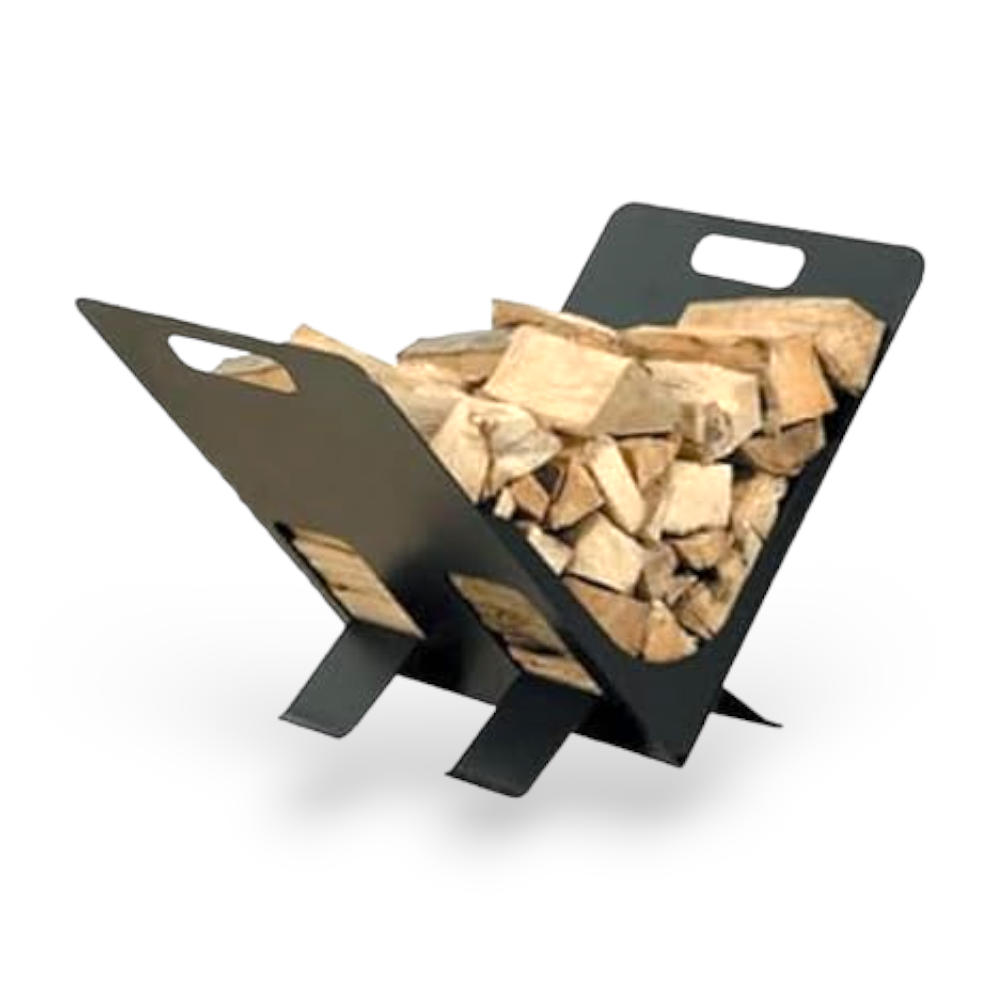 Corbeille à bois en fer forgé peint Pupitre