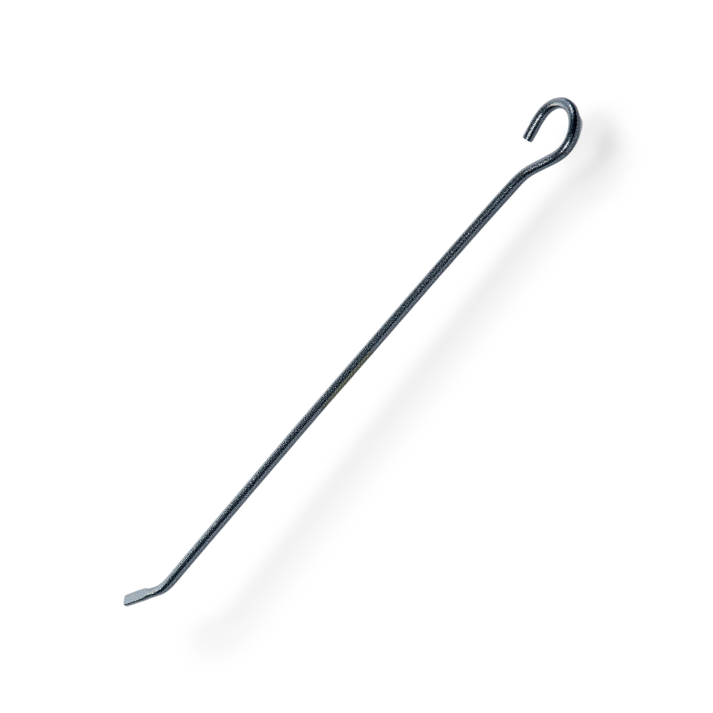 Kit de nettoyage de cheminée comprenant 4 outils en fer forgé, un balai, une pince, un tisonnier et un perchoir porte-outils