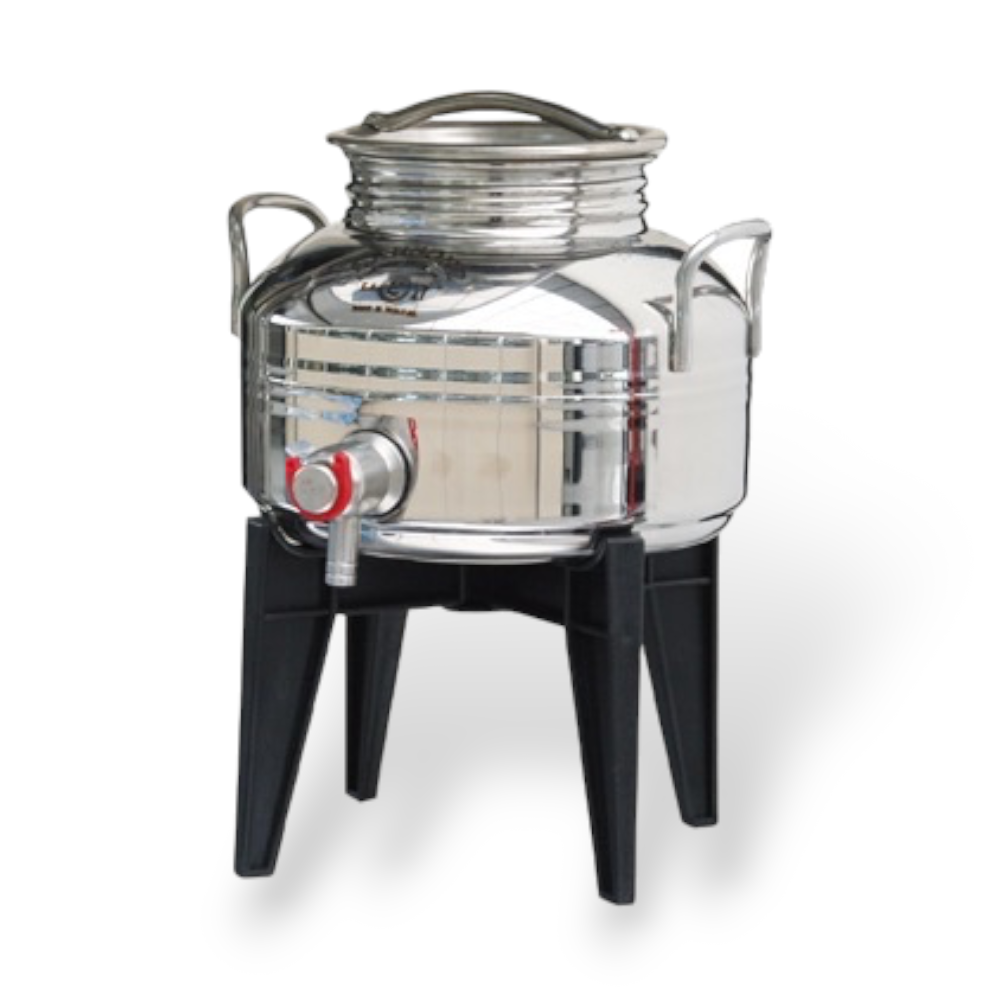 Conteneur fût en acier inoxydable pour huile avec support Sansone 2 litres