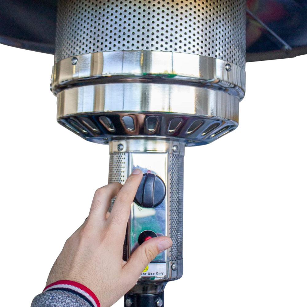 <transcy>Poêle à gaz thermopathique d'extérieur modèle champignon Niklas noir</transcy>