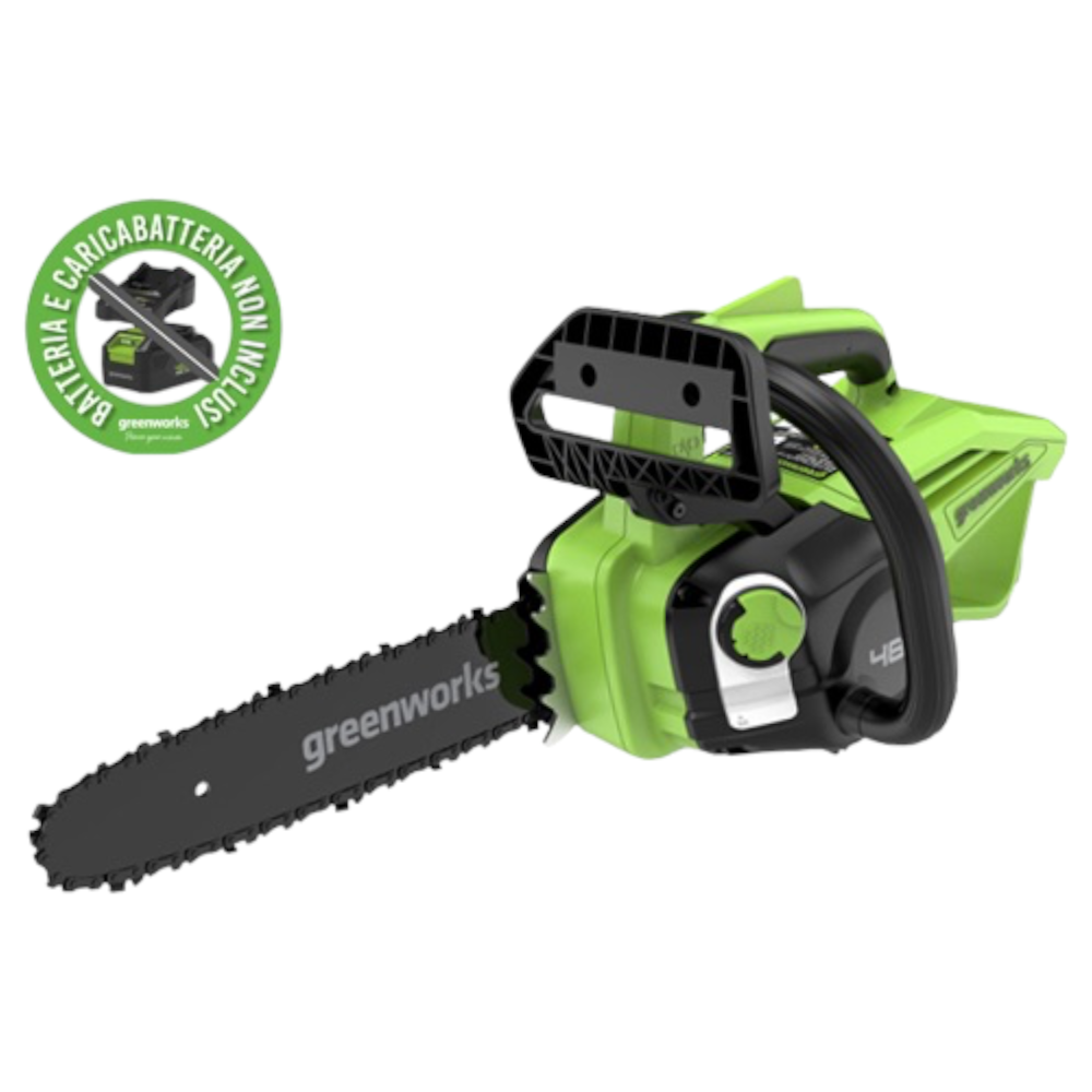 Tronçonneuse sur batterie 48V, lame de 25 cm avec chaîne autolubrifiante Greenworks GD48TCS