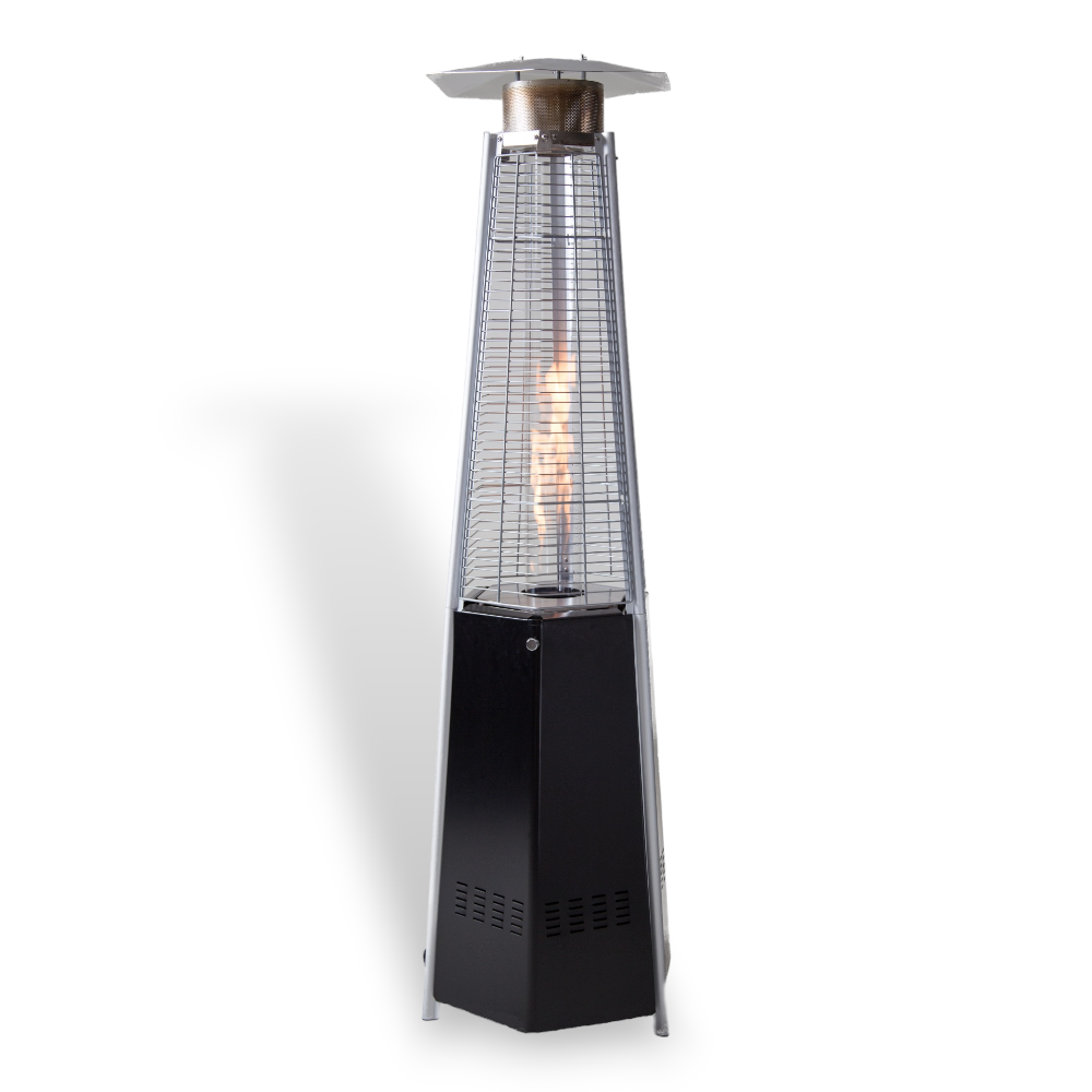 Termopatio stufa piramide esagonale a gas da esterno con ruote H195 cm
