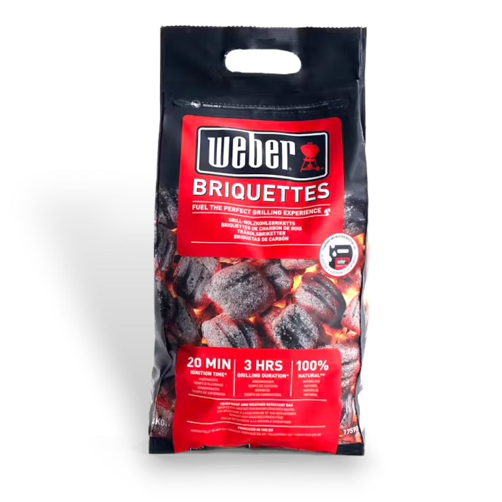 Briquettes de charbon Briquettes allumage rapide 3 heures de braises pour barbecue 4 kg WEBER