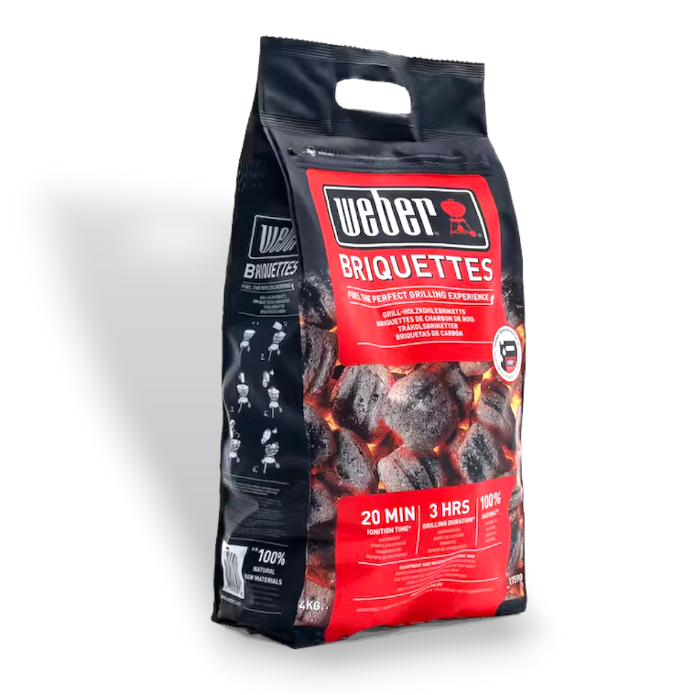 Briquettes de charbon Briquettes allumage rapide 3 heures de braises pour barbecue 4 kg WEBER