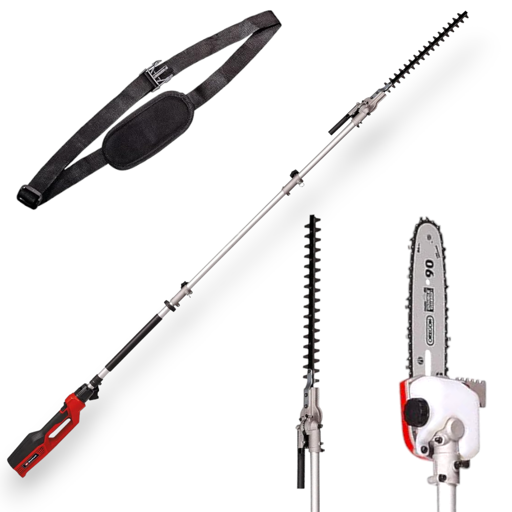 Taille-haie électrique multifonction 900W 2en1 et tronçonneuse avec perche télescopique jusqu'à 260 cm EINHELL GC-HC 90/2046 T