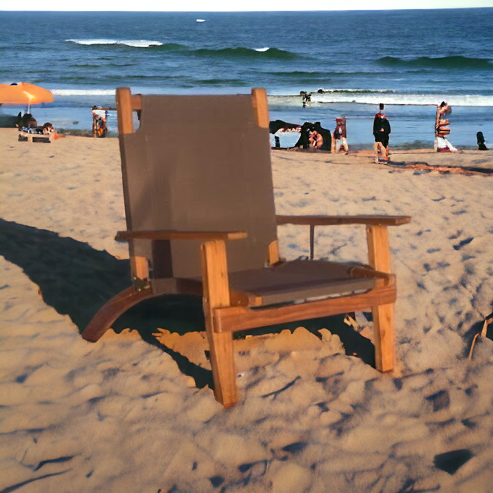 Salon de jardin extérieur en bois d'acacia avec assise en polyester Summer Fresh