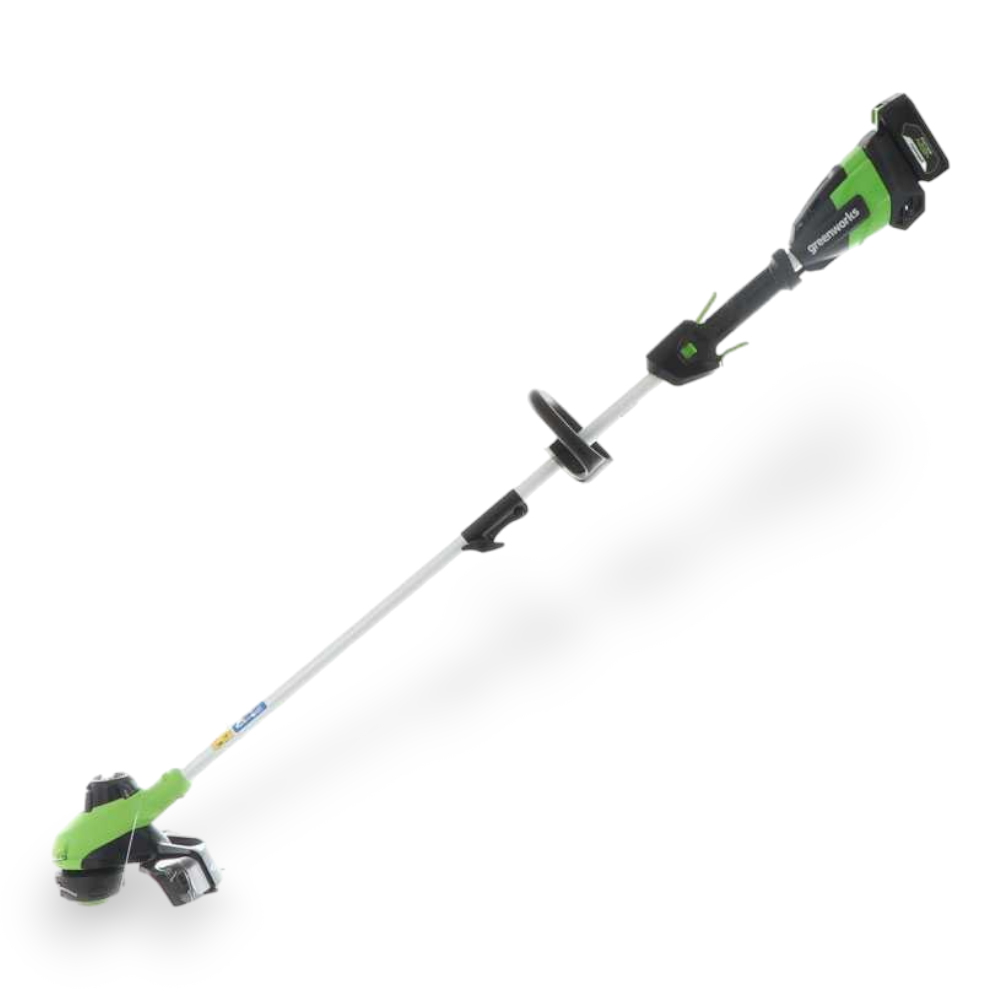 Coupe-bordure léger de 48 V avec tête double avec chargeur GREENWORKS et kit de batterie