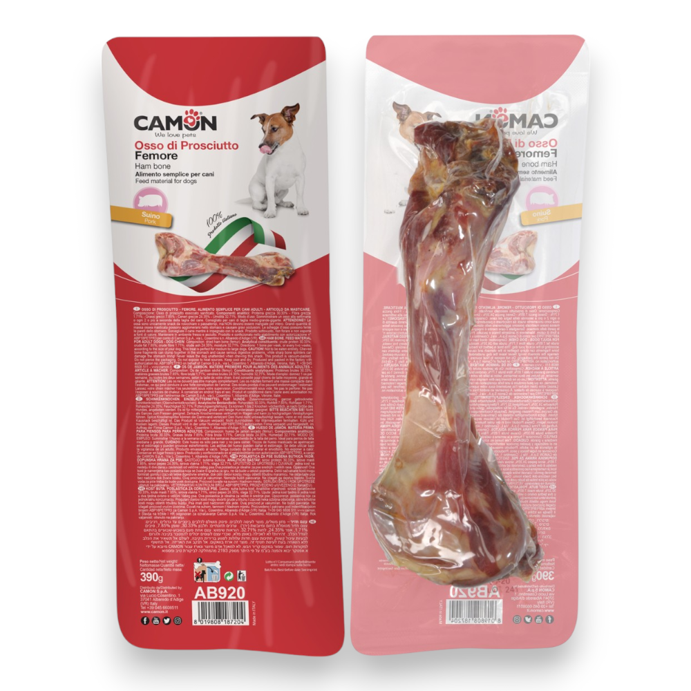 Os de jambon séché pour chien adulte à mâcher 100% naturel CAMON