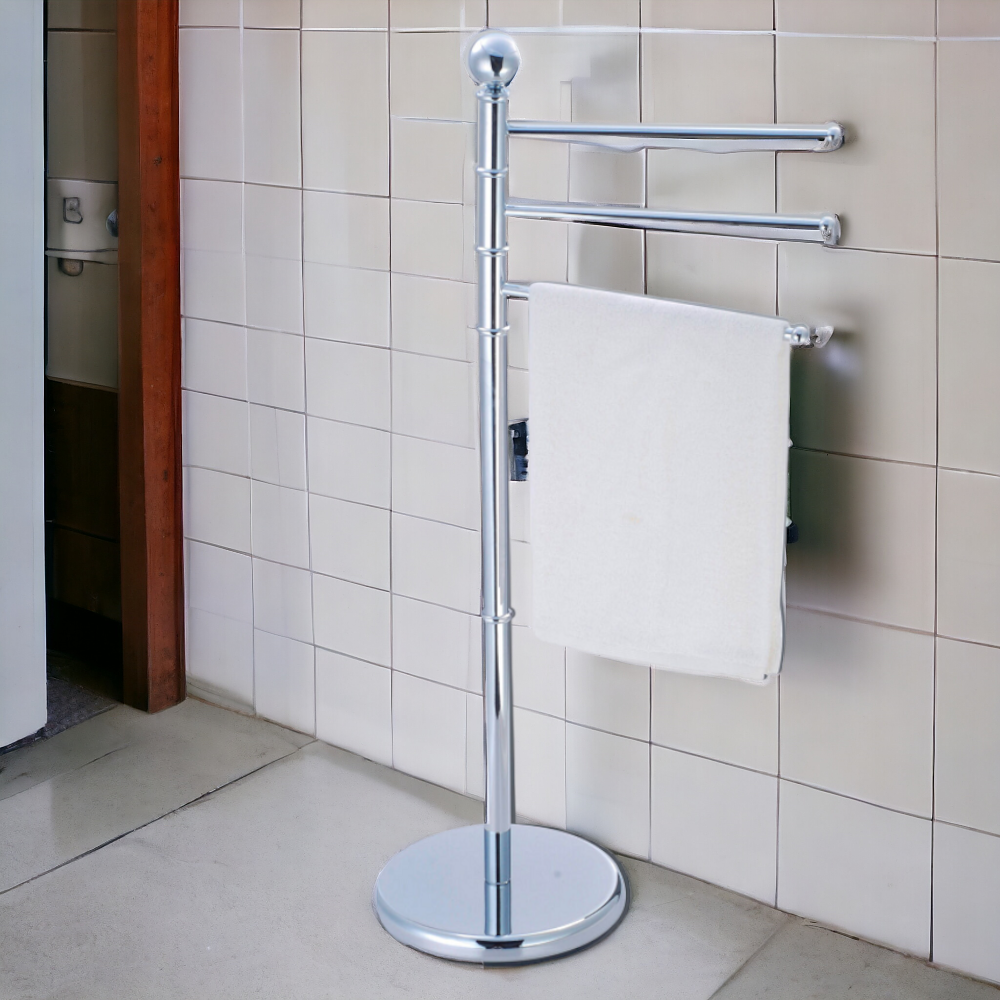 Porte-serviettes de salle de bain moderne h90 cm en acier inoxydable