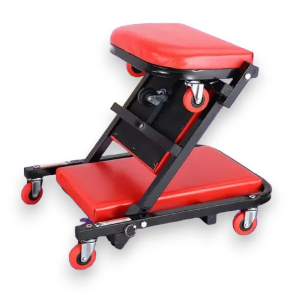 Chariot lit bébé sous voiture de mécanicien avec 6 roues, lit bébé modulable et tabouret 