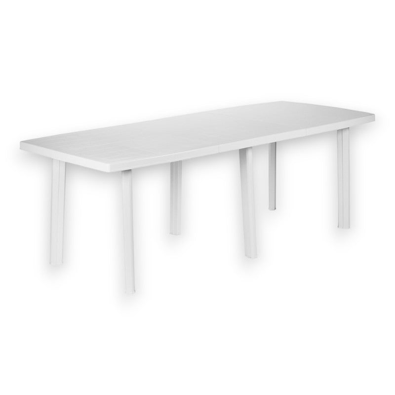 Table de jardin extérieur modulable Trio en résine blanche à 6 pieds 