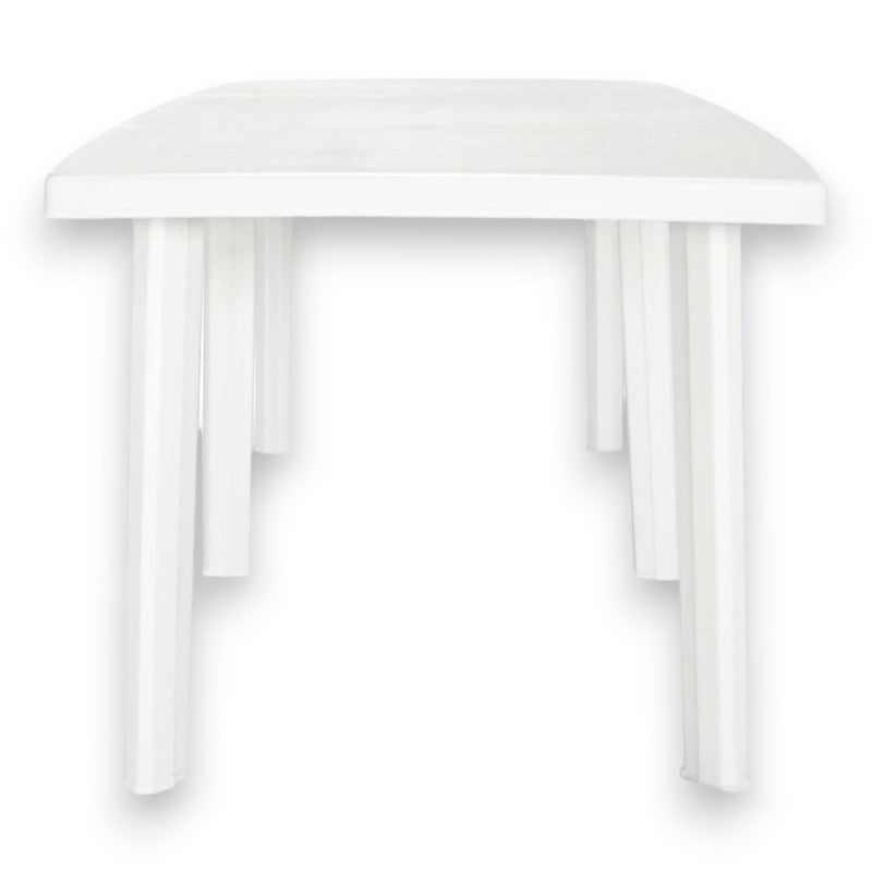 Table de jardin extérieur modulable Trio en résine blanche à 6 pieds 