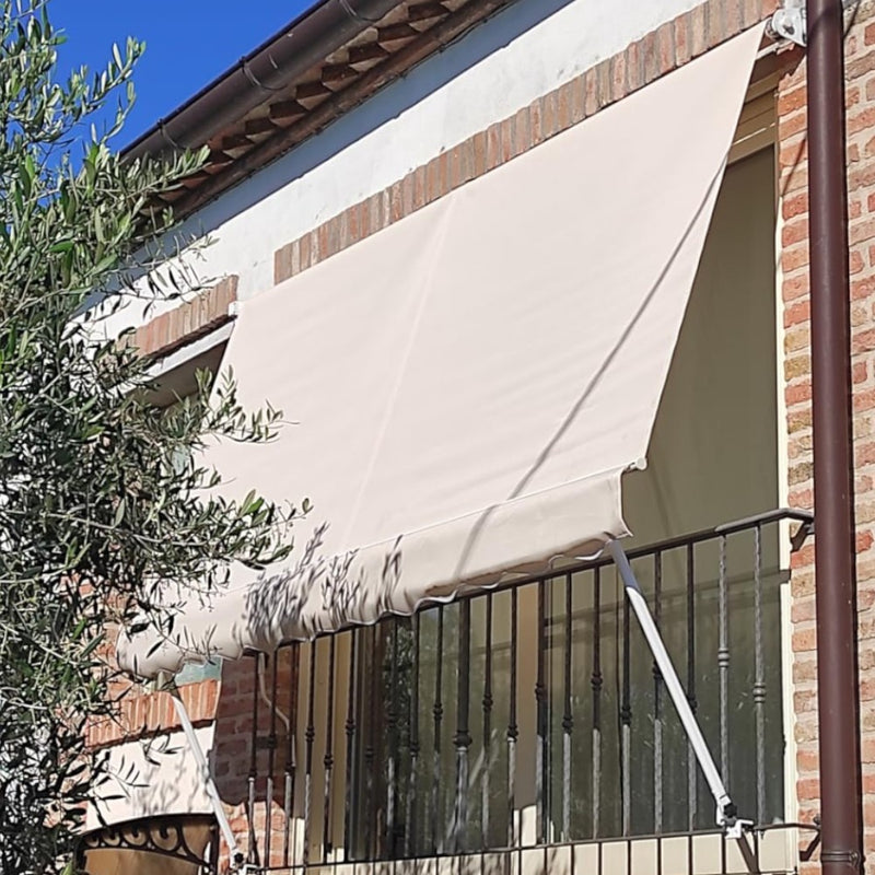 Tenda da balcone para sole a caduta 300x250 cm tinta unita beige con profili in alluminio