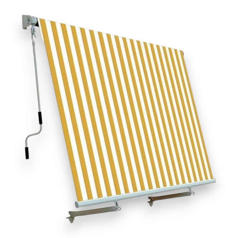 Tenda da balcone para sole a caduta 300x250 cm giallo e crema a righe con profili in alluminio