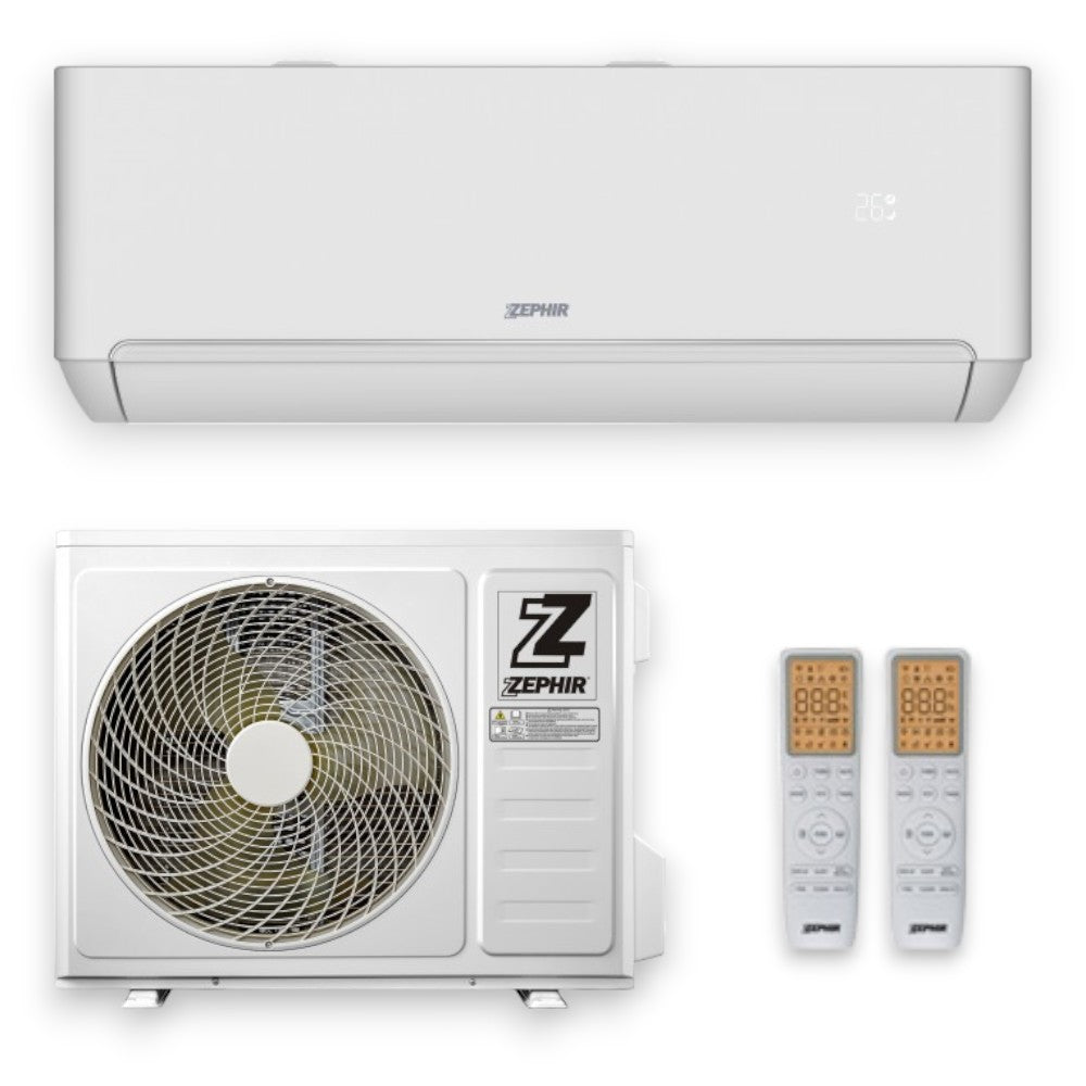 Climatiseur 12000 BTU air froid et chaud Wi-Fi double télécommande Zephir ZTQ