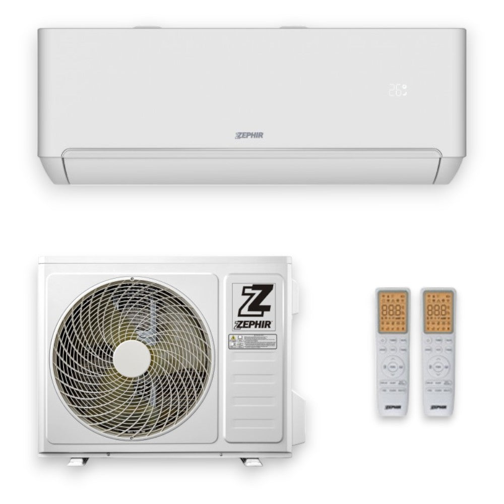 Climatiseur mural 24000 BTU avec double télécommande Wi-Fi et assistant vocal ZTQ Zephir