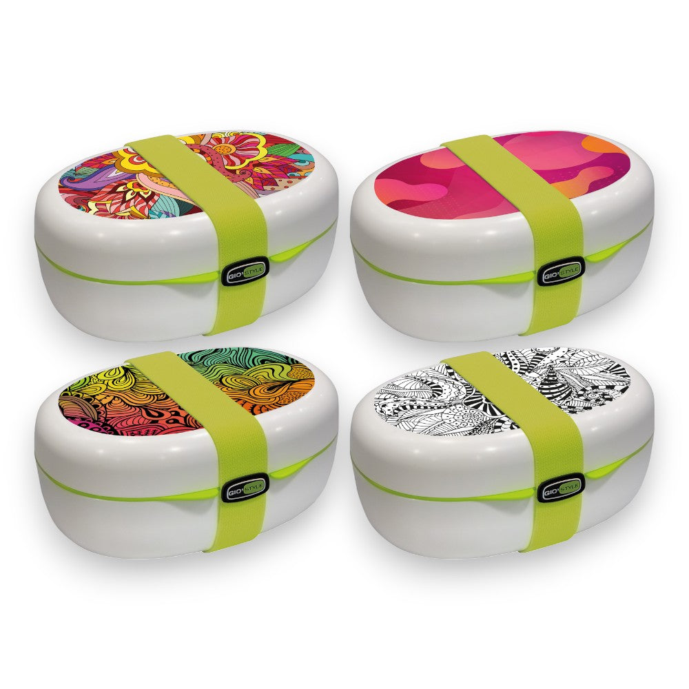 Récipient alimentaire de 1,3 litre avec séparateur interne et fermeture avec élastique X-Food GiòStyle