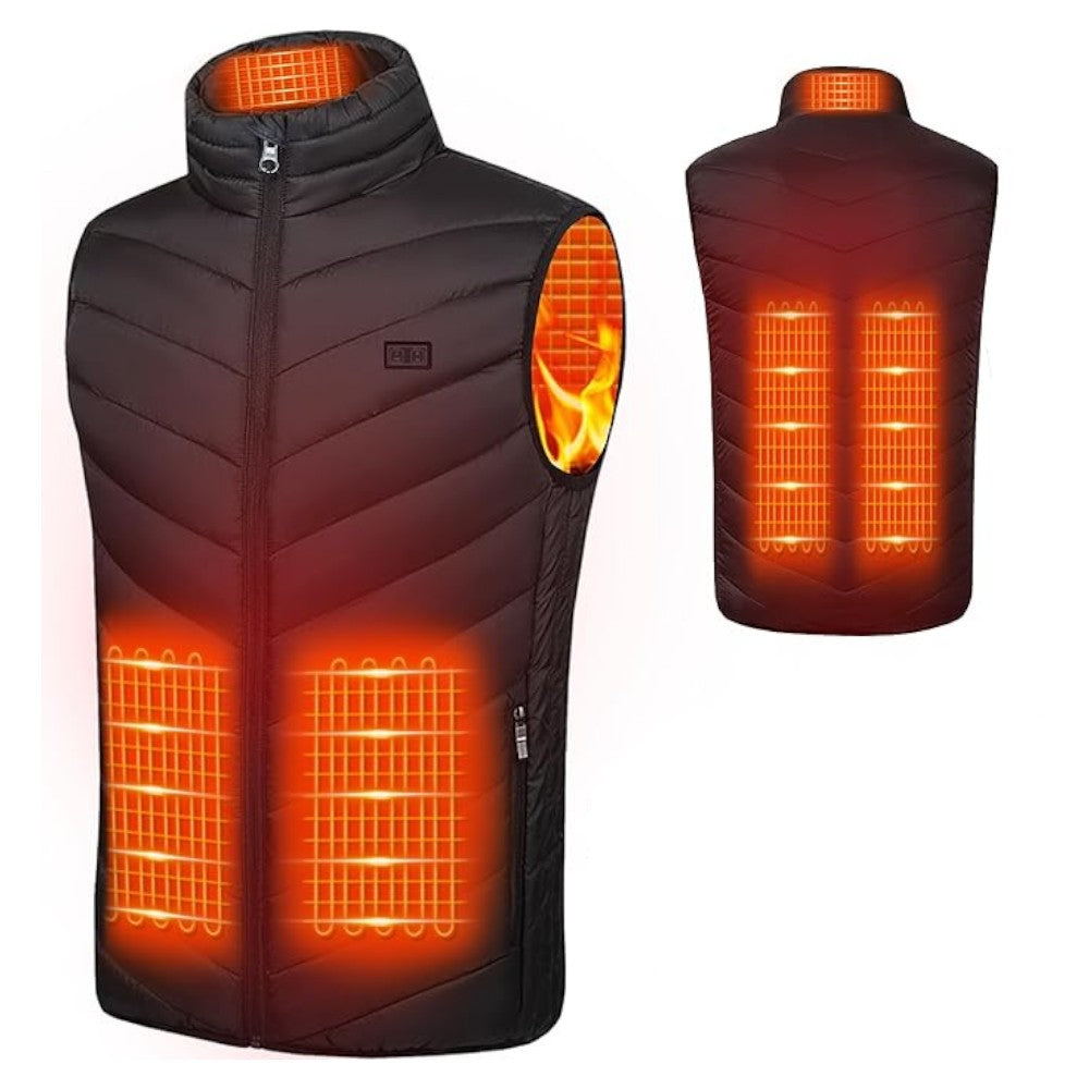 Gilet smanicato riscaldante in tessuto tecnico imbottito con 3 livelli di calore Warm Body
