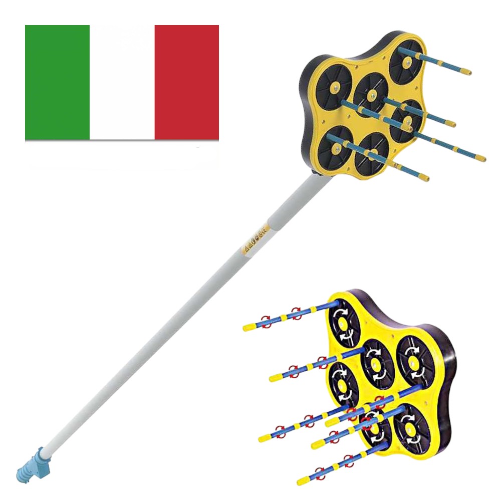 Agitateur-récolteur d'olives à batterie avec têtes rotatives pour la récolte des olives, tige de 2,5 m Ragnolive Light