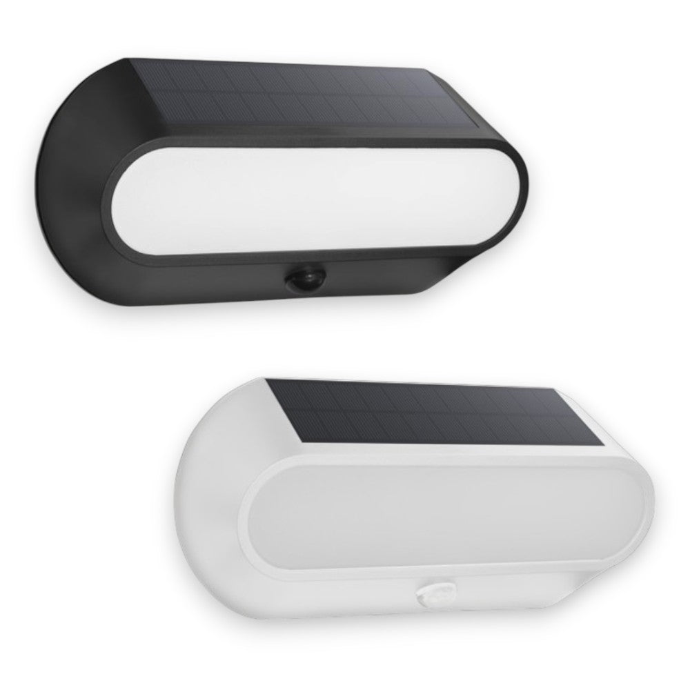 Faretto led da esterno 5W con sensore crepuscolare e di movimento con pannello solare monocristallino Century Aura