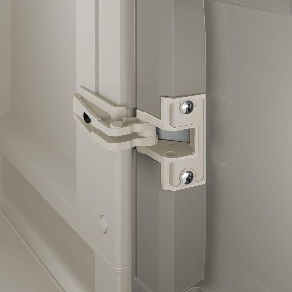 Armoire à balais d'extérieur en résine avec 2 portes effet bois verrouillables avec cadenas Linear Wood Keter 