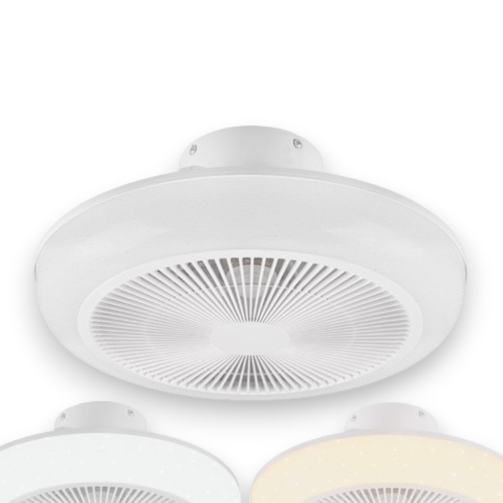 Plafonnier lustre Ø46 cm avec lumière LED effet étoile et ventilateur Mjolby Trio Light intégré