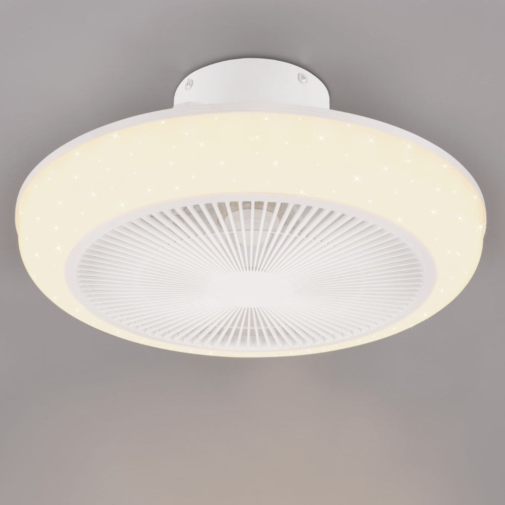 Plafonnier lustre Ø46 cm avec lumière LED effet étoile et ventilateur Mjolby Trio Light intégré