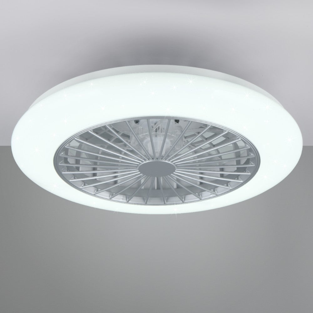 Plafonnier lustre LED effet étoilé 30W avec ventilateur air chaud et froid Stralsund Trio Light