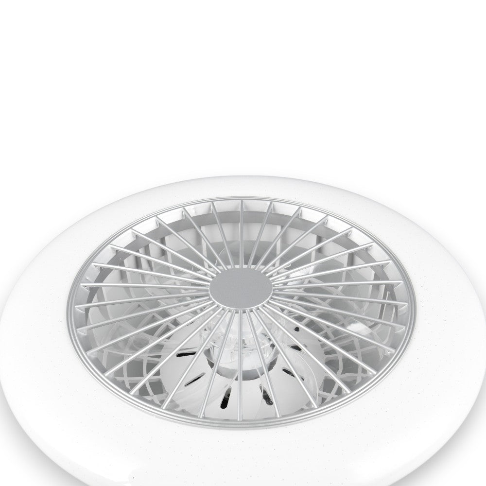 Plafonnier lustre LED effet étoilé 30W avec ventilateur air chaud et froid Stralsund Trio Light