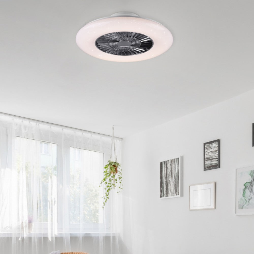 Plafonnier lustre LED effet étoilé 40W avec radiateur soufflant à air chaud et froid intégré Visby 