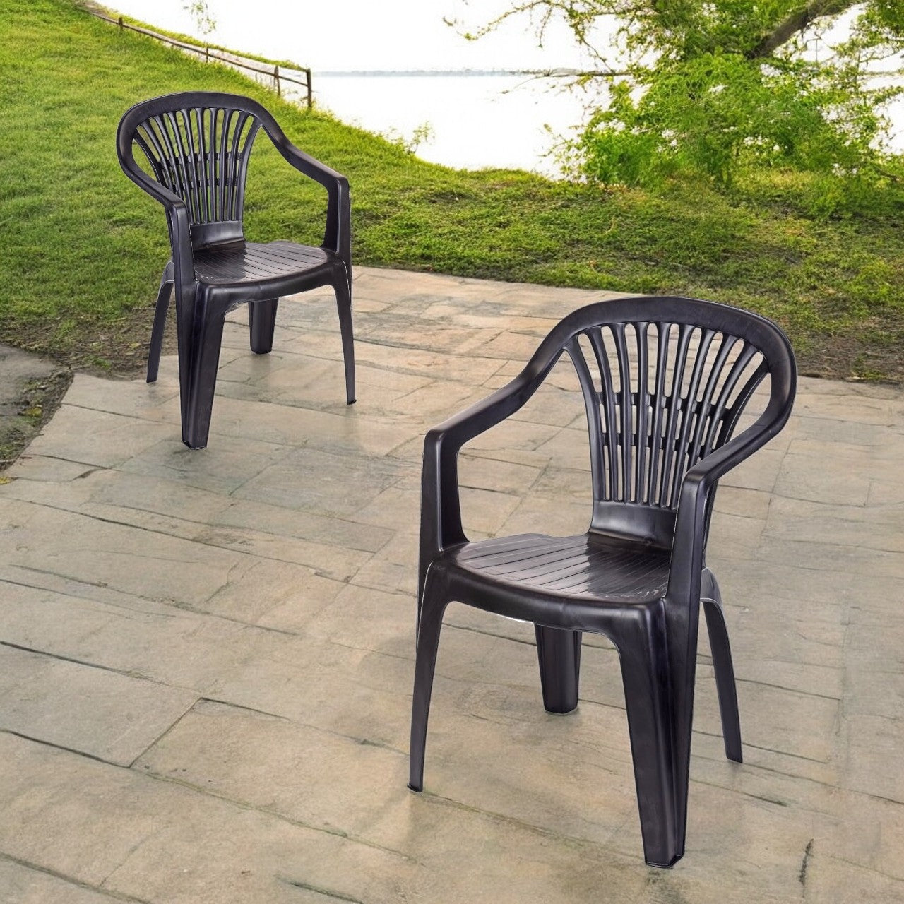 Fauteuil de jardin "Lyra" Anthracite - cm.56x54x80h. - poids 2,75 kg