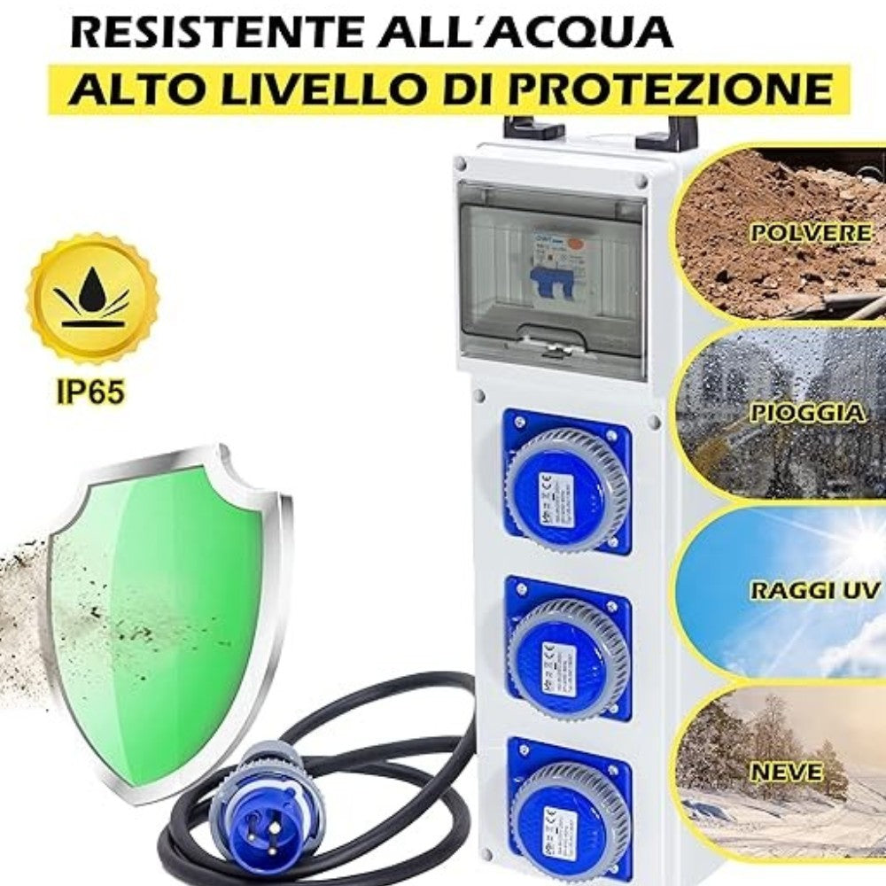 Tableau de distribution 'slim' 220v avec bouton d'urgence Ideal Star 480x140x90 cm