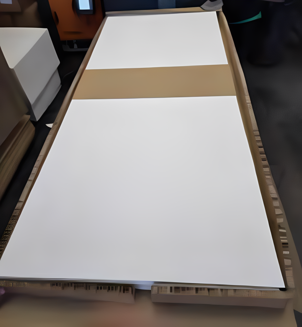 Porta da interno scorrevole reversibile palissandro bianca effetto liscio in MDF H210 cm