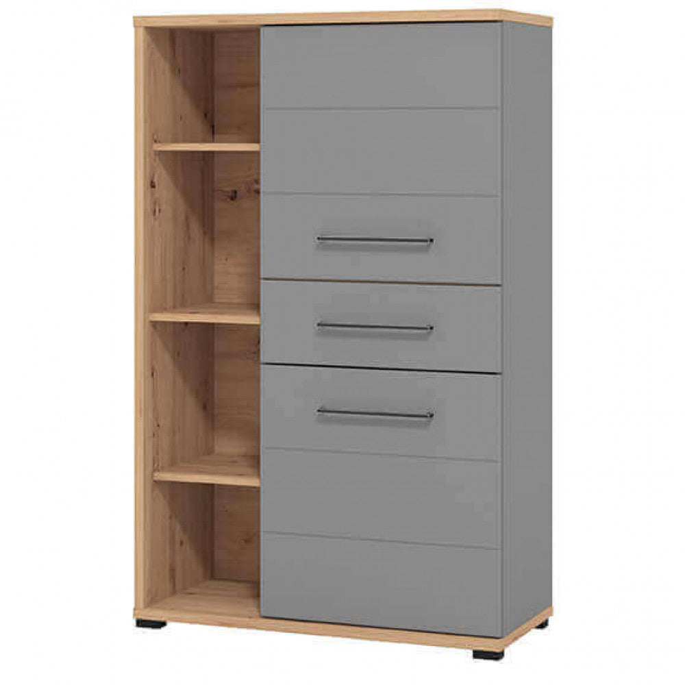 Armoire armoire d'intérieur Home avec 3 étagères, 2 portes et 1 tiroir en bois mélaminé bilaminé