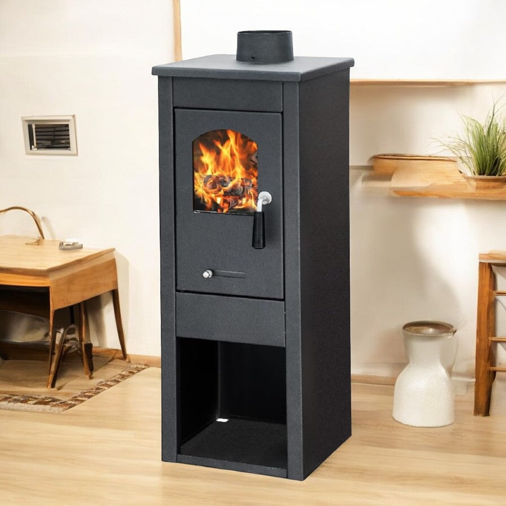 Poêle à bois en acier Lux 5,7 kw, couleur noir