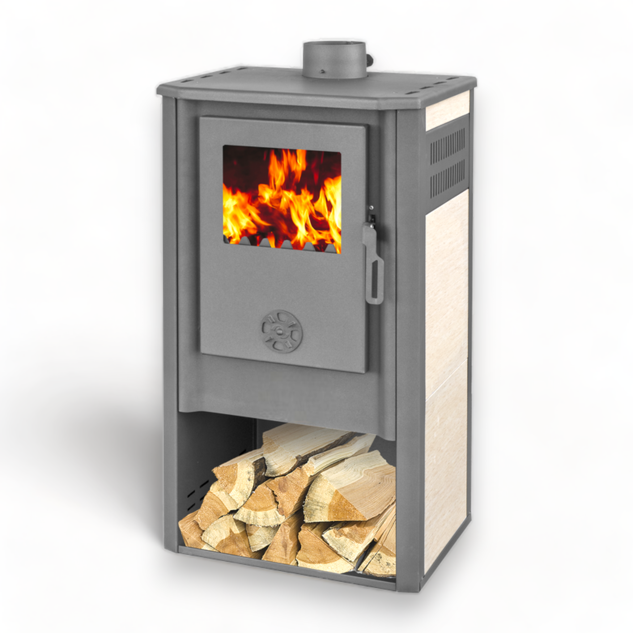 Poêle à bois Kursal King De Luxe avec revêtement en faïence 7,2 kw