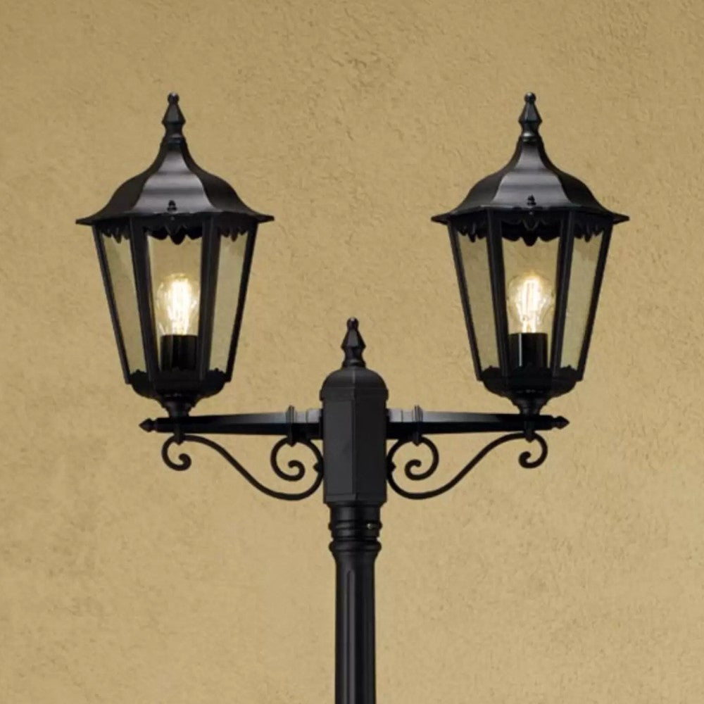 Lampadaire 'Ermes' à 2 lumières noires