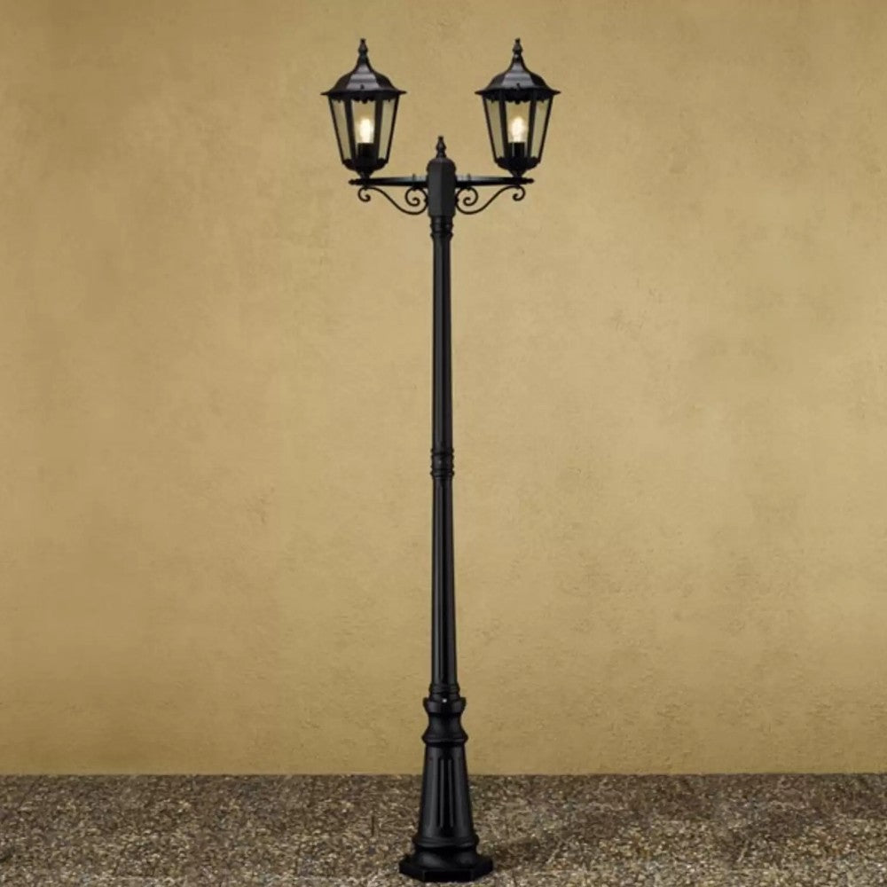Lampadaire 'Ermes' à 2 lumières noires